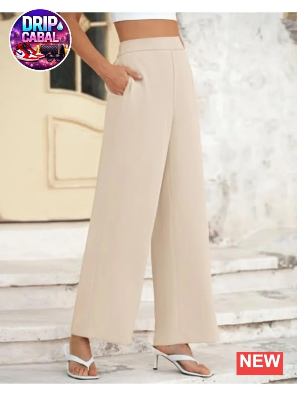 Women High Waisted Wide Leg Pants Business Casual Work Trousers with Pockets